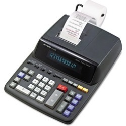 Sharp EL2196BL Two-Color Printing Calculator, Black/Red Print