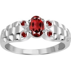 Orchid Jewelry 925 Sterling Silver 0.78 Carat Garnet Anniversary Ring