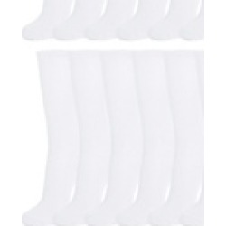12 Pairs of Mens Crew Socks, Cotton, Basic, Athletic Sports Socks Pack
