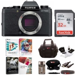 Fujifilm X-T100 Mirrorless Digital Camera (Black) with Accessories Bundle
