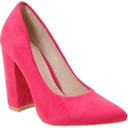 Chunky Heel Round Toe Platform Pump Vegan Women's