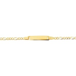 14K Solid Gold Shiny Classic Figaro ID Bracelet 6" Inch's