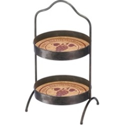 Antiqued Vineyard 2-Tier Standing Tray