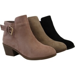 Women Fashion Ankle Boots Cute Low Cuban Heels Booties Lightweight