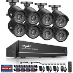 SANNCE 8CH HD DVR 8Pcs 720P Security System Cameras Surveillance Video