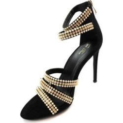 Women's Rhinestone Open Toe High Heel Ankle Straps Sandals Barbara-87