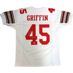 Autographed Archie Griffin Ohio State Buckeyes White Custom Jersey