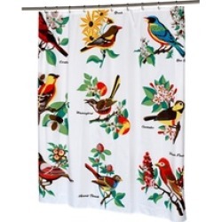 Carnation Home Fashions Audubon Fabric Shower Curtain