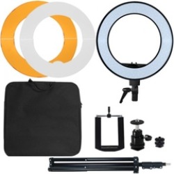 Dimmable 5600K 14" LED Ring Light Studio Kit w/ Phone Holder Mount