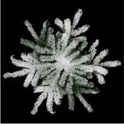 24" Green White Flocked Artificial Spruce Snowflake Wall Hanging D"cor