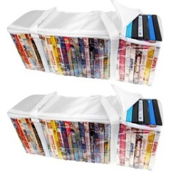 Evelots Portable Home DVD Blu-Ray Video Games Storage Bags, White
