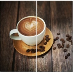 Split Canvas Art Set 12"x 24" 2 Pieces Coffee Time