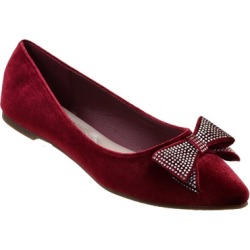 Bows Bling Jewels Velvet Women's Pointy Toe Flats