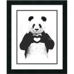 Framed Art Print 'All You Need Is Love (Panda)' by Balazs Solti: Outer 18x22"