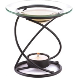 Black Metal Spiral Frangrance Oil Warmer uses Tealight Candle