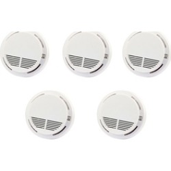Home Security Cordless Fire Alarm Systems Equipment Smoke Sensor 5pcs