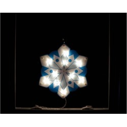 14" Lighted Holographic Snowflake Christmas Window Silhouette D"cor