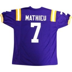 Autographed Tyrann Mathieu LSU Tigers Purple Custom Jersey
