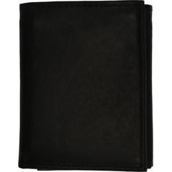 Mens Genuine Leather Trifold ID Window Vertical Card Slots Wallet