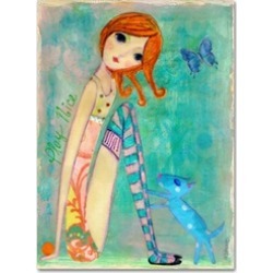 Wyanne 'Big Eyed Girl Play Nice' Canvas Art