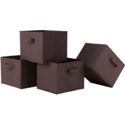 Capri Set of 4 Foldable Chocolate Fabric Baskets