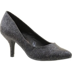 Glitter Pointy Toe Low Kitten Heel Women's Shoes Pumps
