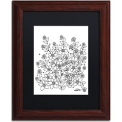 KCDoodleArt 'Simple Flower Doodle 2' Matted Wood Framed Art