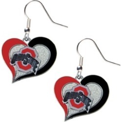 Sports Team Logo Swirl Heart Dangle Logo Earring Set Charm Gift NCAA