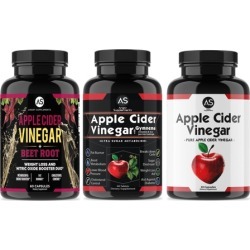 Angry Supplements Apple Cider Vinegar with Beetroot, Garcinia Cambogia, and Pure (3-Piece)