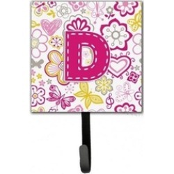 Carolines Treasures CJ2005-DSH4 Letter D Flowers And Butterflies Pink Leash & Ke