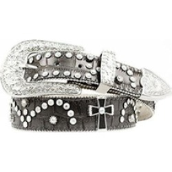 Nocona Belt N3499601-L 1.5 in. Womens Cross Concho Studded Leather Belt Black -