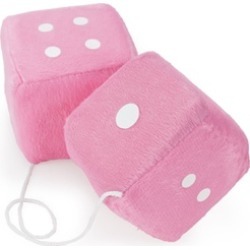 Brybelly Holdings MDIC-003 Hanging Fuzzy Dice, Pair of 3 - Pink