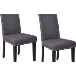 Set of 2 Dining Chairs Fabric Upholstered Armless Accent Home Kitchen Furniture