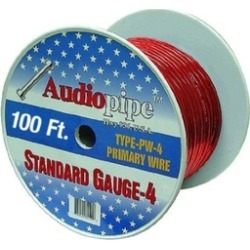 APipe 100ft Roll 4 ga Red Power Wire 1 - PW4100RED