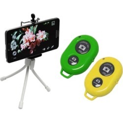 Selfie Bluetooth Shutter + Mini Flexible Tripod with Smartphone Mount