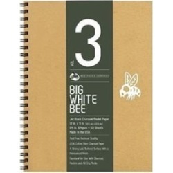 Bee Paper B204CB50-909 9 x 9 in. Big White Bee Jet Black Charcoal & Pastel Paper