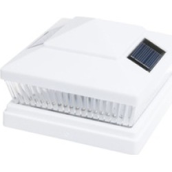 Garden Sun Light 8013-W 6 x 6 in. Post Fence White Cap Solar Light
