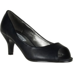 Riverberry Women's M2571 Patent Peep Toe Pumps, Black Wet