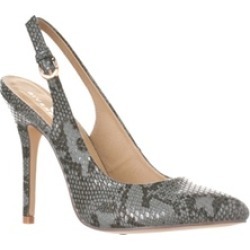 Riverberry 'Lucy' Pointed-Toe Sling Back Pump Heels, Black Python