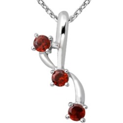 Orchid Jewelry 925 Sterling Silver 0.9 Carat Garnet Necklace