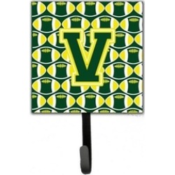 Carolines Treasures CJ1075-VSH4 Letter V Football Green & Yellow Leash or Key Ho