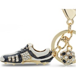Crystal Football Soccer Shoes Rhinestone Key chain