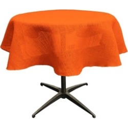 LA Linen TCBurlap58R-Orange Dyed Natural Burlap Tablecloth Orange - 58 in. Round