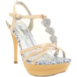 Jeweled Formal Wedding Bridal Platform Sandal Champagne Gold