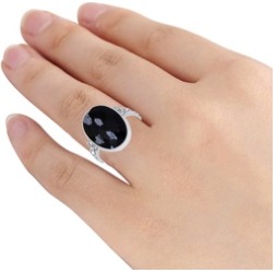 Orchid Jewelry 925 Sterling Silver 6 Carat Snowflake Obsidian Ring
