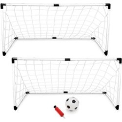 Srike 3 Set of Two Youth Soccer Goals with Soccer Ball And Pump