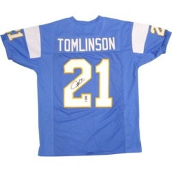 Autographed LaDainian Tomlinson San Diego Chargers Blue Custom Jersey