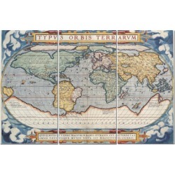 Split Canvas Art Set 12"x24" 3 Pieces World Map