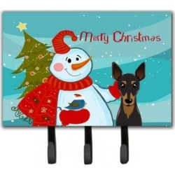 Carolines Treasures BB1860TH68 Snowman With Min Pin Leash & Key Holder