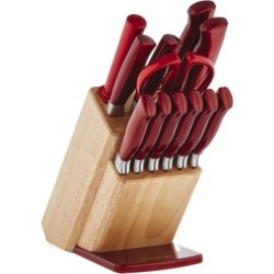 Farberware 13 Piece Red Metallic Knife Block Set With Foot